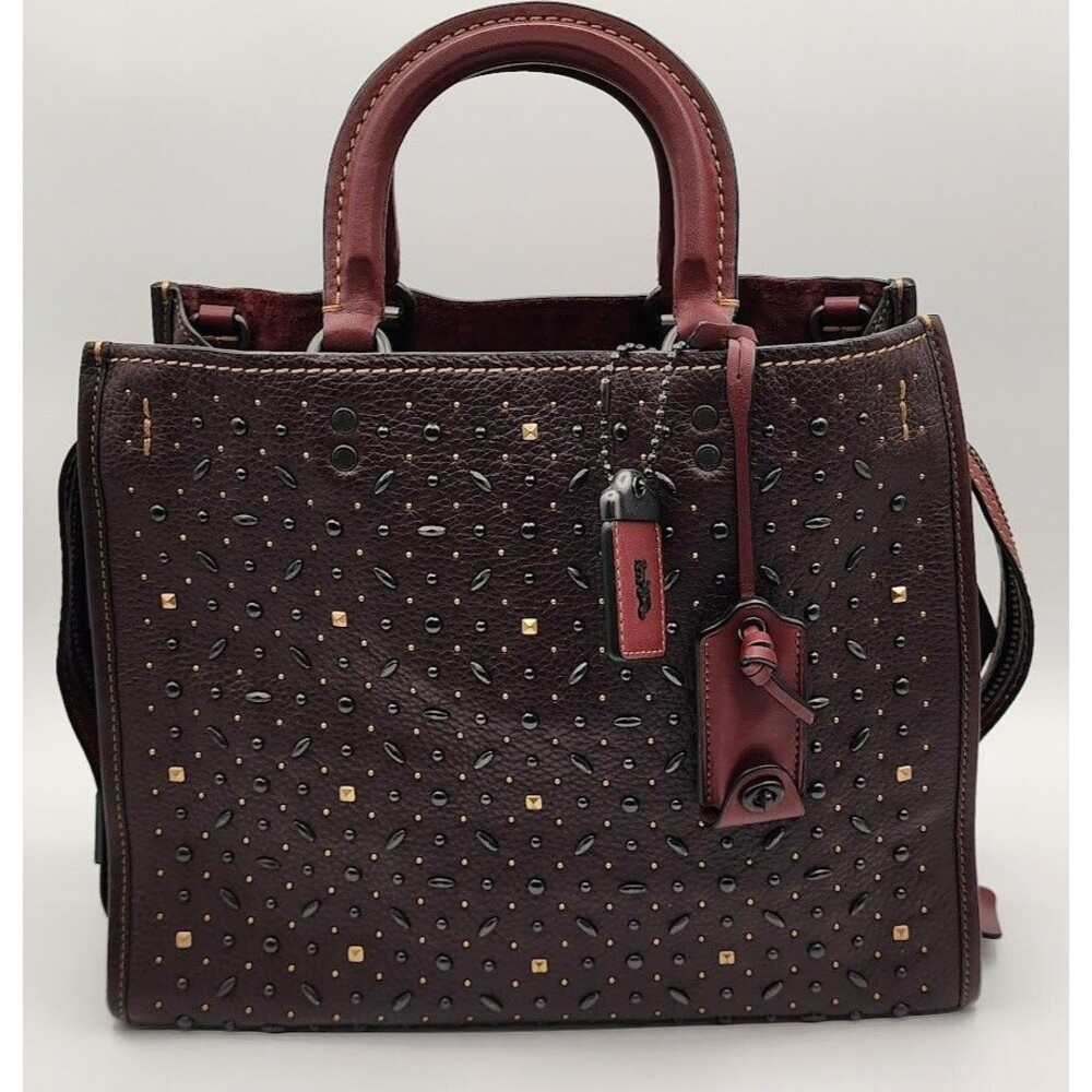 Coach 1941 Prairie Rivets Rogue 30 Oxblood Satchel Bag Top Handle Glovetanned
